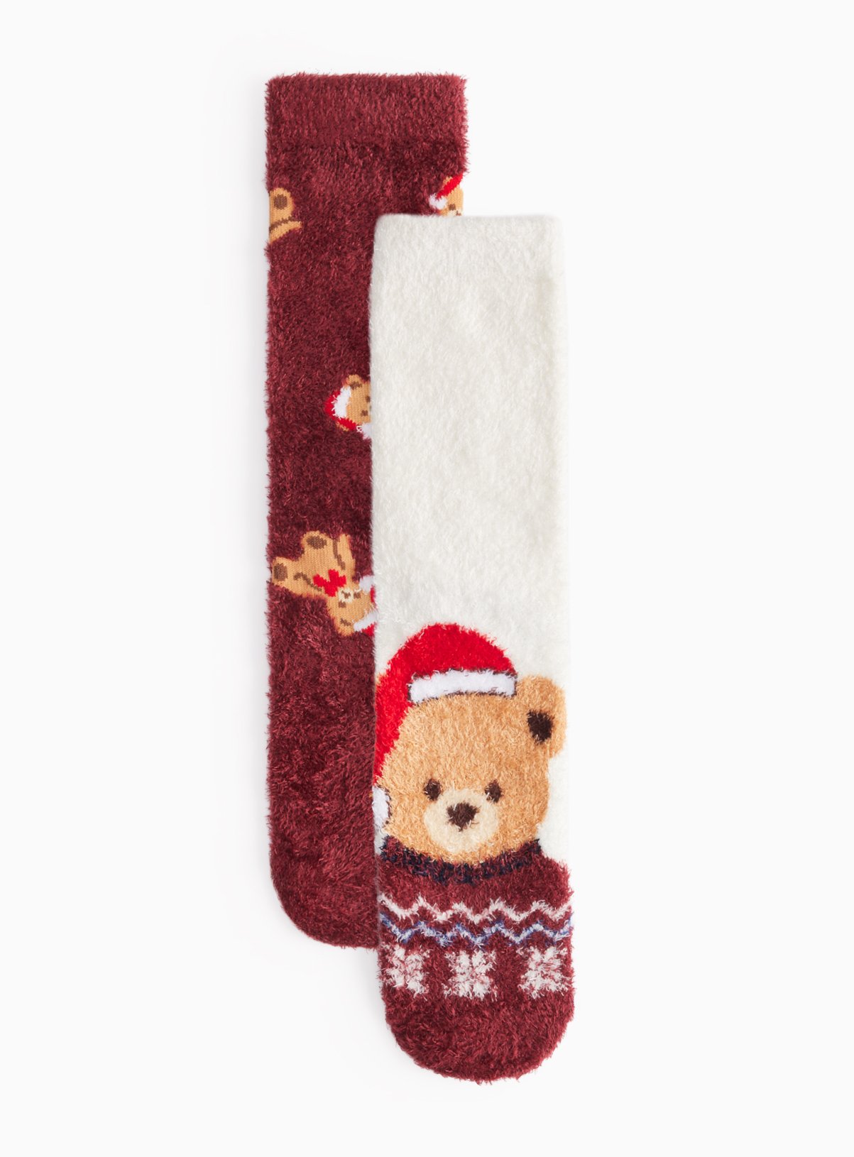 Family Matching Bear Cosy Socks 2-Pack 4-8 - Image 1 thumbnail